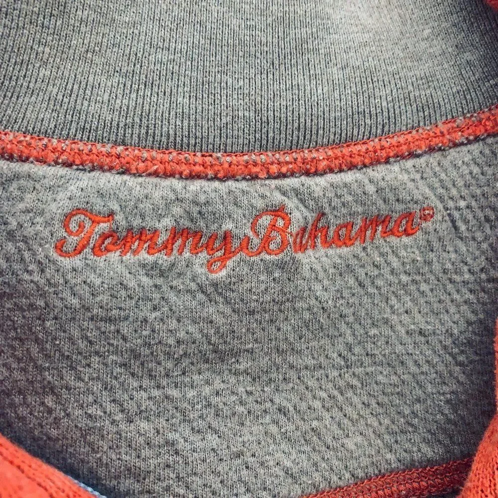 TOMMY BAHAMA SALMON Unusual Light Fleece Quarter Zip Top Sz XL
